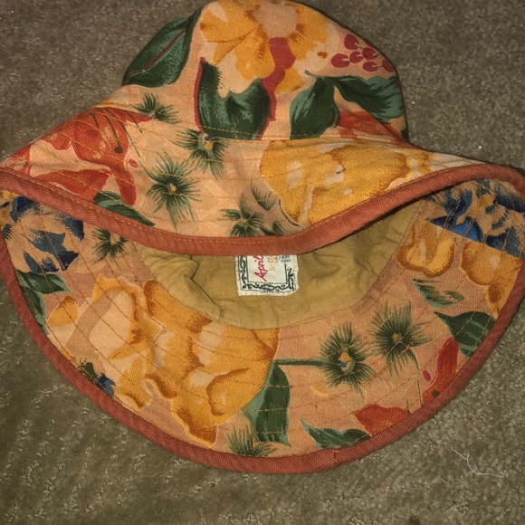Vintage 1990’s April Cornell flower fabric hat boho anthropology - Picture 3 of 4